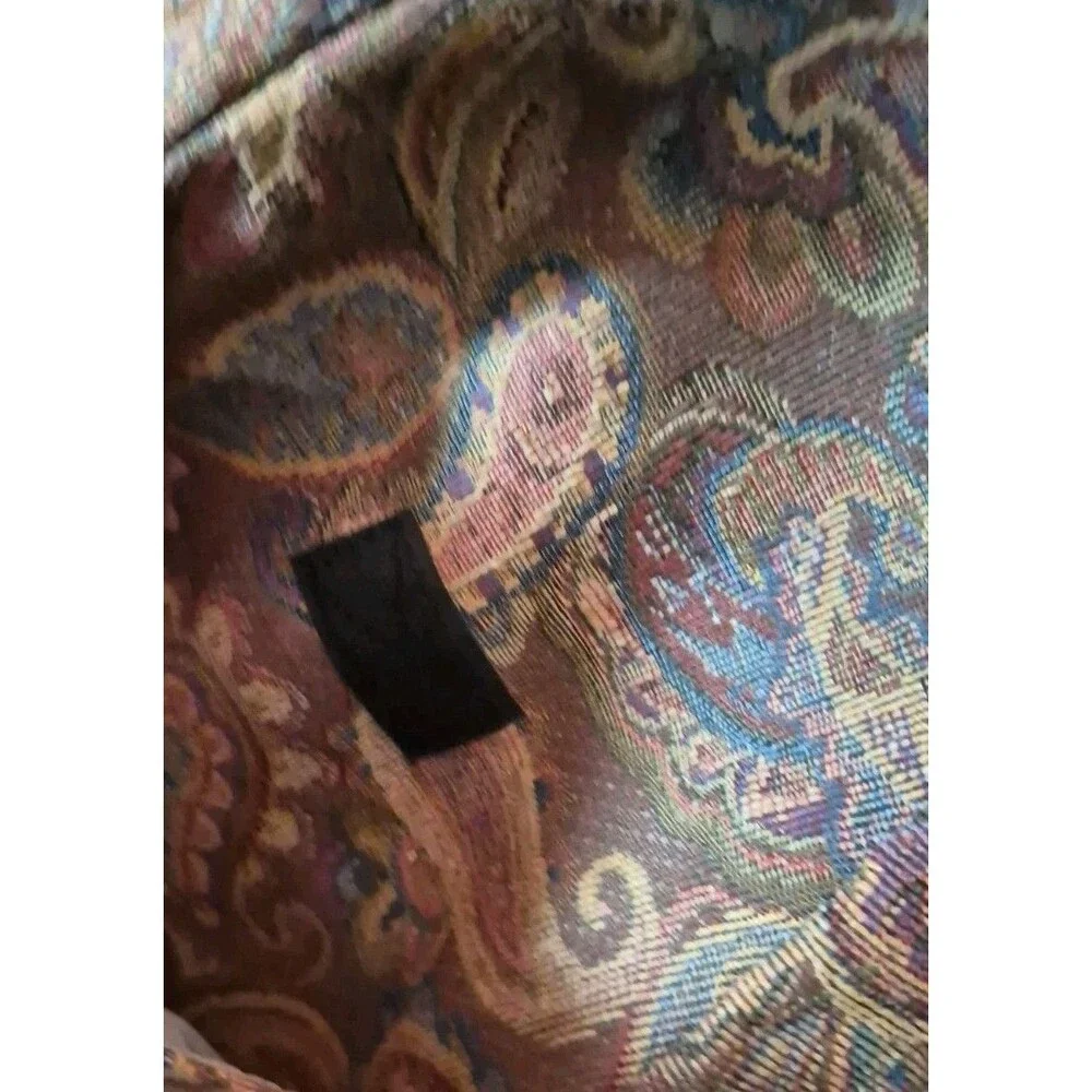 Vintage 90s LL Bean Tapestry Ameribag Sling Pack Paisley Leather Trimmed